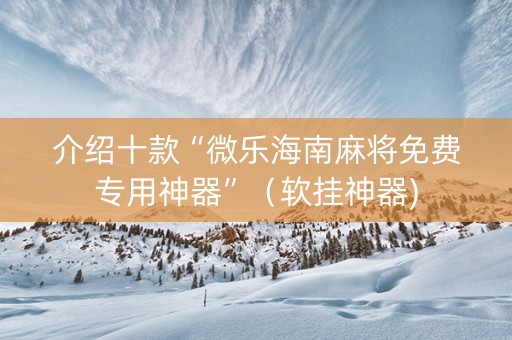 介绍十款“微乐海南麻将免费专用神器”（软挂神器)