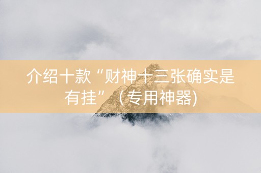 介绍十款“财神十三张确实是有挂”（专用神器)