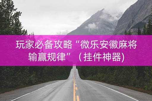 玩家必备攻略“微乐安徽麻将输赢规律”（挂件神器)