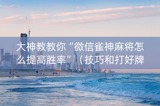 大神教教你“微信雀神麻将怎么提高胜率”（技巧和打好牌方法)