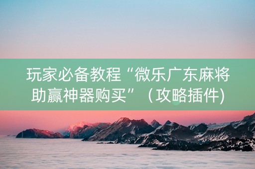 玩家必备教程“微乐广东麻将助赢神器购买”（攻略插件)