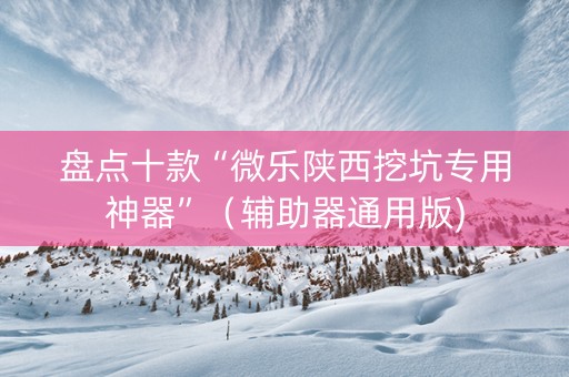 盘点十款“微乐陕西挖坑专用神器”（辅助器通用版)