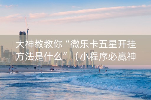 大神教教你“微乐卡五星开挂方法是什么”（小程序必赢神器)