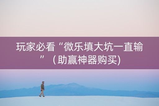 玩家必看“微乐填大坑一直输”（助赢神器购买)