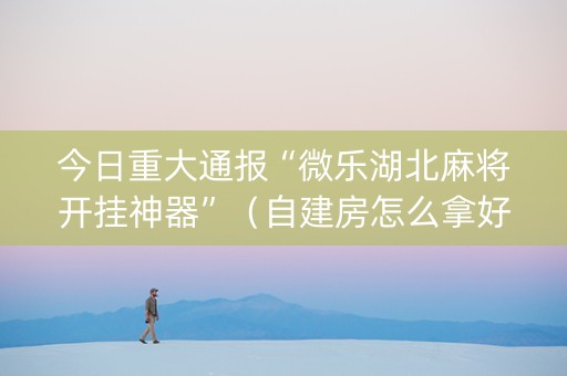 今日重大通报“微乐湖北麻将开挂神器”（自建房怎么拿好牌)