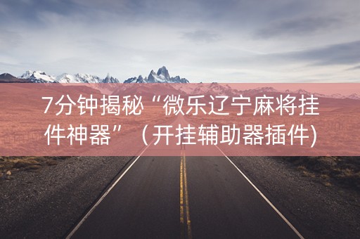 7分钟揭秘“微乐辽宁麻将挂件神器”（开挂辅助器插件)