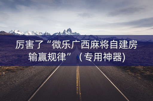 厉害了“微乐广西麻将自建房输赢规律”（专用神器)