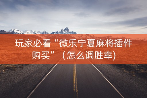玩家必看“微乐宁夏麻将插件购买”（怎么调胜率)