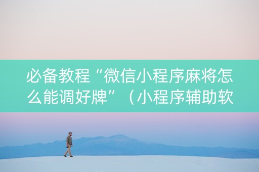 必备教程“微信小程序麻将怎么能调好牌”（小程序辅助软件)