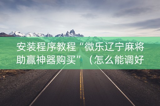 安装程序教程“微乐辽宁麻将助赢神器购买”（怎么能调好牌)
