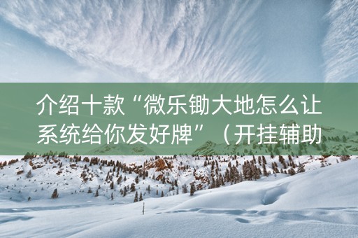 介绍十款“微乐锄大地怎么让系统给你发好牌”（开挂辅助脚本)