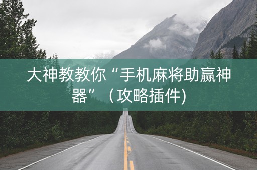大神教教你“手机麻将助赢神器”（攻略插件)