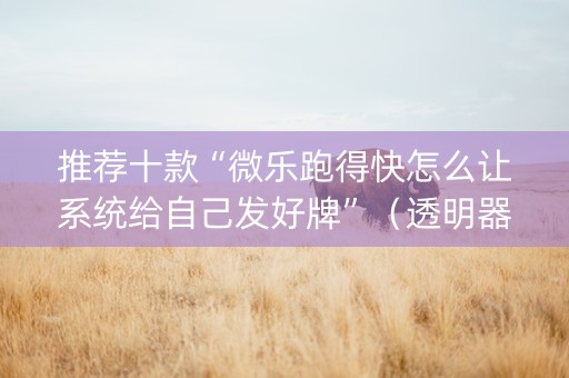 推荐十款“微乐跑得快怎么让系统给自己发好牌”（透明器教程)
