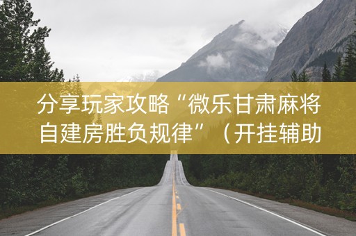 分享玩家攻略“微乐甘肃麻将自建房胜负规律”（开挂辅助器脚本)