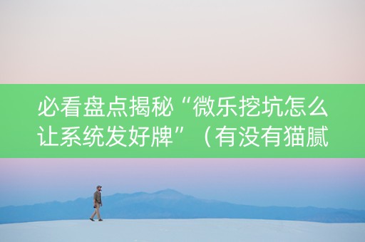 必看盘点揭秘“微乐挖坑怎么让系统发好牌”（有没有猫腻)