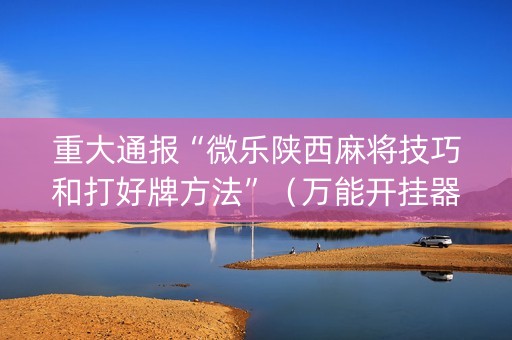 重大通报“微乐陕西麻将技巧和打好牌方法”（万能开挂器)