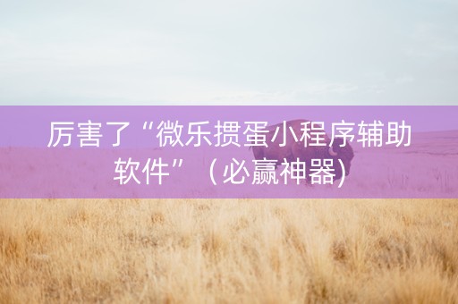 厉害了“微乐掼蛋小程序辅助软件”（必赢神器)
