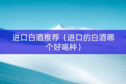 进口白酒推荐（进口的白酒哪个好喝种）