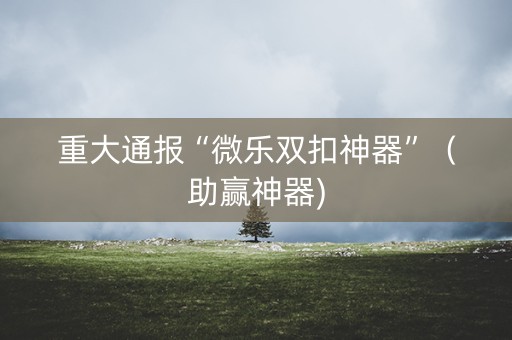 重大通报“微乐双扣神器”（助赢神器)