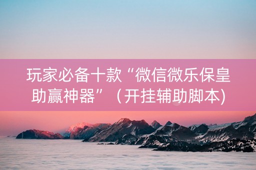 玩家必备十款“微信微乐保皇助赢神器”（开挂辅助脚本)