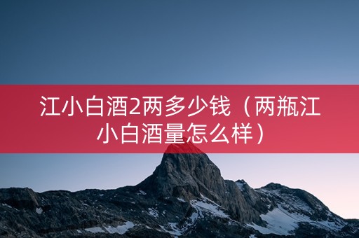 江小白酒2两多少钱（两瓶江小白酒量怎么样）