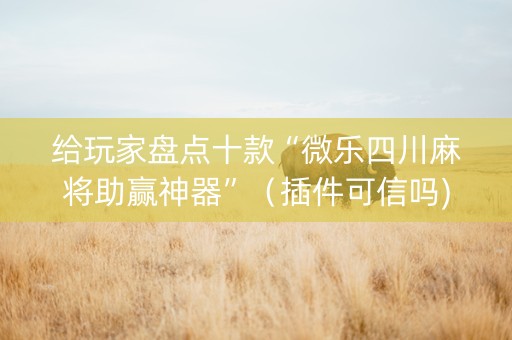 给玩家盘点十款“微乐四川麻将助赢神器”（插件可信吗)