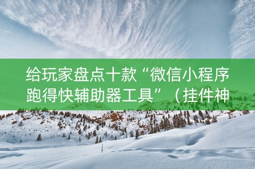 给玩家盘点十款“微信小程序跑得快辅助器工具”（挂件神器)