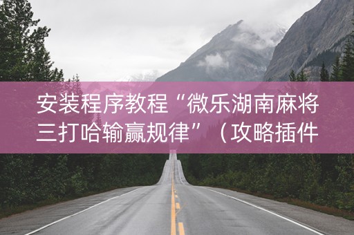 安装程序教程“微乐湖南麻将三打哈输赢规律”（攻略插件)