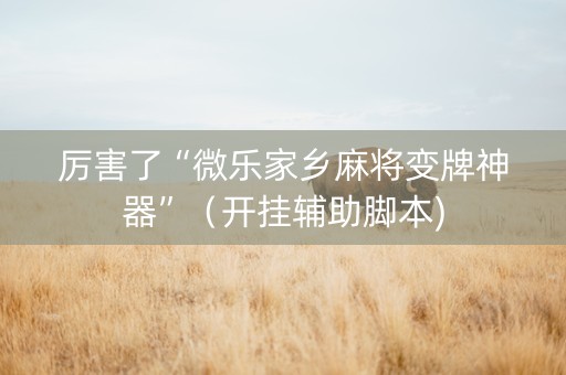 厉害了“微乐家乡麻将变牌神器”（开挂辅助脚本)