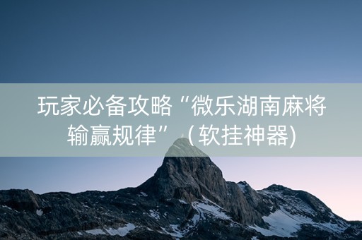 玩家必备攻略“微乐湖南麻将输赢规律”（软挂神器)