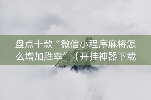 盘点十款“微信小程序麻将怎么增加胜率”（开挂神器下载)