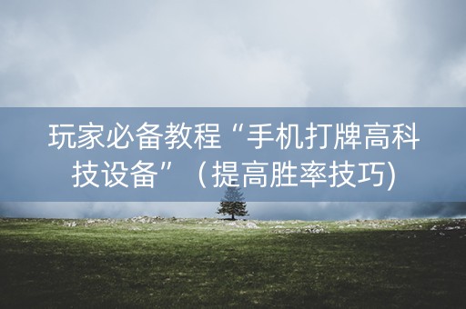 玩家必备教程“手机打牌高科技设备”（提高胜率技巧)