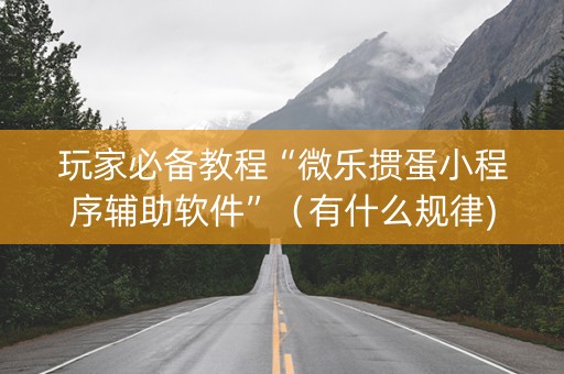 玩家必备教程“微乐掼蛋小程序辅助软件”（有什么规律)