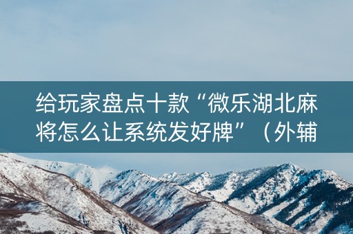 给玩家盘点十款“微乐湖北麻将怎么让系统发好牌”（外辅工具)
