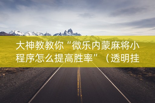 大神教教你“微乐内蒙麻将小程序怎么提高胜率”（透明挂辅助器)