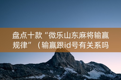 盘点十款“微乐山东麻将输赢规律”（输赢跟id号有关系吗)