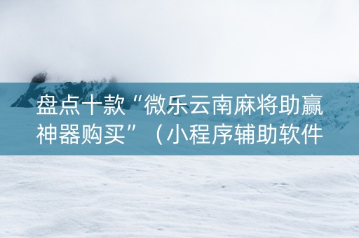 盘点十款“微乐云南麻将助赢神器购买”（小程序辅助软件)