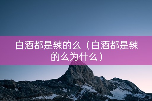 白酒都是辣的么（白酒都是辣的么为什么）
