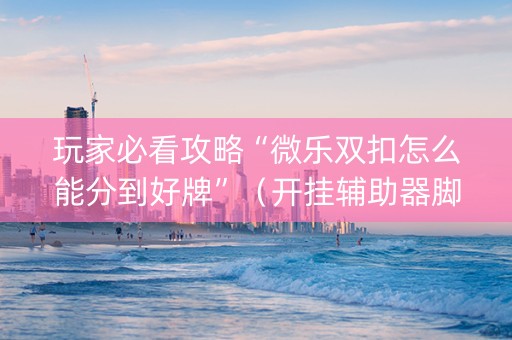 玩家必看攻略“微乐双扣怎么能分到好牌”（开挂辅助器脚本)