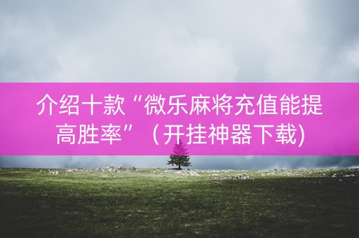 介绍十款“微乐麻将充值能提高胜率”（开挂神器下载)