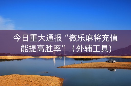今日重大通报“微乐麻将充值能提高胜率”（外辅工具)