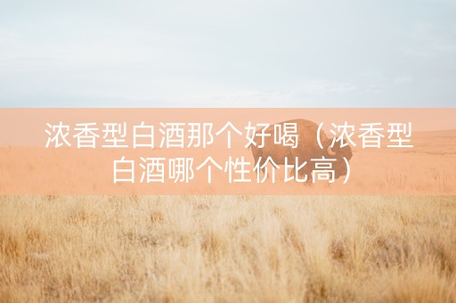 浓香型白酒那个好喝（浓香型白酒哪个性价比高）