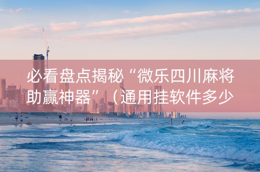 必看盘点揭秘“微乐四川麻将助赢神器”（通用挂软件多少钱)