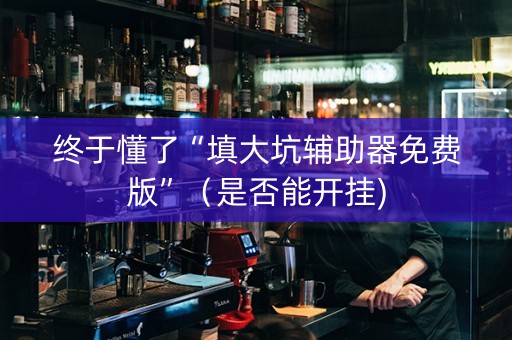 终于懂了“填大坑辅助器免费版”（是否能开挂)