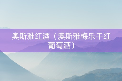 奥斯雅红酒（澳斯雅梅乐干红葡萄酒）