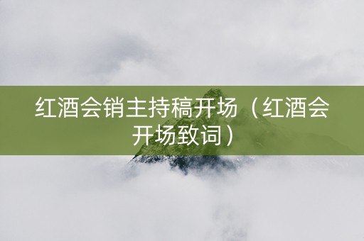 红酒会销主持稿开场（红酒会开场致词）