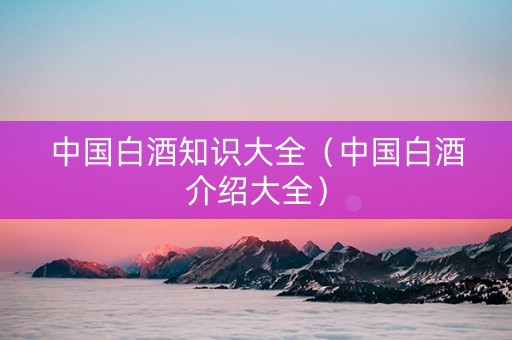 中国白酒知识大全（中国白酒介绍大全）