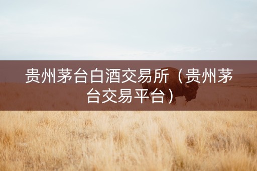 贵州茅台白酒交易所（贵州茅台交易平台）