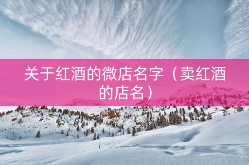 关于红酒的微店名字（卖红酒的店名）