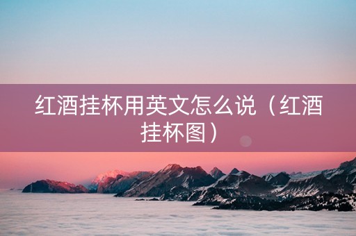 红酒挂杯用英文怎么说（红酒挂杯图）